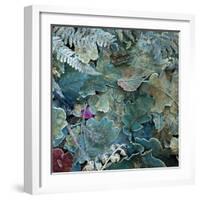 Gentle Blue Frosted Leafes in the Forest-Alaya Gadeh-Framed Photographic Print