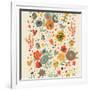 Gentle Floral Pattern in Bright Colors-smilewithjul-Framed Art Print