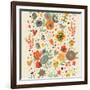 Gentle Floral Pattern in Bright Colors-smilewithjul-Framed Art Print