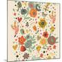 Gentle Floral Pattern in Bright Colors-smilewithjul-Mounted Art Print