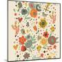 Gentle Floral Pattern in Bright Colors-smilewithjul-Mounted Art Print