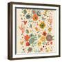 Gentle Floral Pattern in Bright Colors-smilewithjul-Framed Art Print