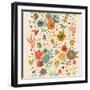 Gentle Floral Pattern in Bright Colors-smilewithjul-Framed Art Print