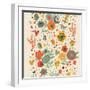 Gentle Floral Pattern in Bright Colors-smilewithjul-Framed Art Print