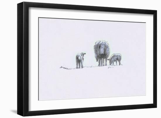 Gentle Spirits V, 2022, (pencil & wash)-Helen White-Framed Giclee Print