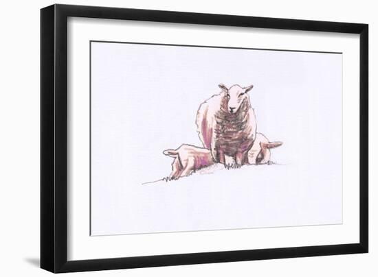 Gentle Spirits X, 2022, (pencil and ink)-Helen White-Framed Giclee Print