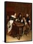 Gentlefolk Playing Backgammon in an Interior-Steen Jan-Framed Stretched Canvas
