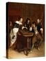 Gentlefolk Playing Backgammon in an Interior-Steen Jan-Stretched Canvas