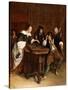 Gentlefolk Playing Backgammon in an Interior-Steen Jan-Stretched Canvas