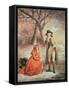 Gentleman and Woman in a Wintry Scene-George Morland-Framed Stretched Canvas