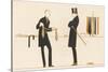 Gentleman Chooses a Tie to Purchase-Bernard Boutet De Monvel-Stretched Canvas