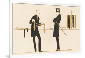 Gentleman Chooses a Tie to Purchase-Bernard Boutet De Monvel-Framed Photographic Print