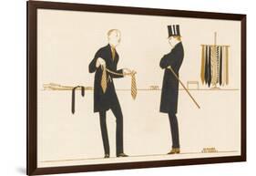 Gentleman Chooses a Tie to Purchase-Bernard Boutet De Monvel-Framed Photographic Print