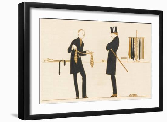 Gentleman Chooses a Tie to Purchase-Bernard Boutet De Monvel-Framed Photographic Print