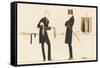 Gentleman Chooses a Tie to Purchase-Bernard Boutet De Monvel-Framed Stretched Canvas