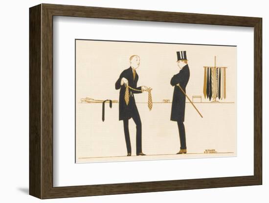 Gentleman Chooses a Tie to Purchase-Bernard Boutet De Monvel-Framed Photographic Print