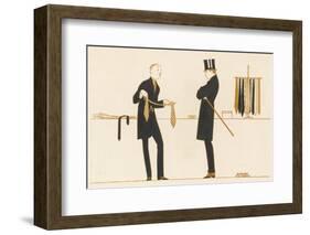 Gentleman Chooses a Tie to Purchase-Bernard Boutet De Monvel-Framed Photographic Print