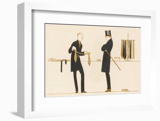 Gentleman Chooses a Tie to Purchase-Bernard Boutet De Monvel-Framed Photographic Print