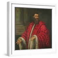 Gentleman Facing to the Right, C.1553-Jacopo Robusti Tintoretto-Framed Giclee Print
