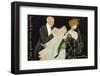 Gentleman Helps a Lady with Her Shawl-Evans-Framed Photographic Print