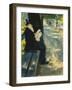 Gentleman in the Park-Lesser Ury-Framed Giclee Print