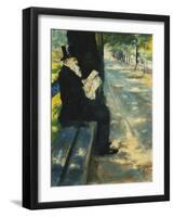 Gentleman in the Park-Lesser Ury-Framed Giclee Print