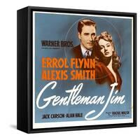 Gentleman Jim, Errol Flynn, Alexis Smith on Window Card, 1942-null-Framed Stretched Canvas