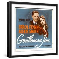 Gentleman Jim, Errol Flynn, Alexis Smith on Window Card, 1942-null-Framed Photo