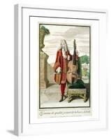 Gentleman Playing the Cello, Published circa 1688-90-Jean Dieu De Saint-jean-Framed Giclee Print