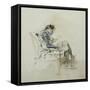 Gentleman Seated in an Armchair Reading a Book and Smoking a Pipe-Giovanni Boldini-Framed Stretched Canvas