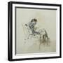 Gentleman Seated in an Armchair Reading a Book and Smoking a Pipe-Giovanni Boldini-Framed Giclee Print