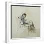 Gentleman Seated in an Armchair Reading a Book and Smoking a Pipe-Giovanni Boldini-Framed Giclee Print