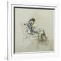 Gentleman Seated in an Armchair Reading a Book and Smoking a Pipe-Giovanni Boldini-Framed Giclee Print