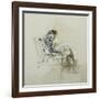 Gentleman Seated in an Armchair Reading a Book and Smoking a Pipe-Giovanni Boldini-Framed Giclee Print