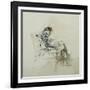 Gentleman Seated in an Armchair Reading a Book and Smoking a Pipe-Giovanni Boldini-Framed Giclee Print