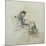 Gentleman Seated in an Armchair Reading a Book and Smoking a Pipe-Giovanni Boldini-Mounted Giclee Print