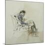 Gentleman Seated in Armchair Reading Book and Smoking Pipe, 19th Century-Giovanni Boldini-Mounted Giclee Print