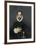 Gentleman with His Hand on His Chest, C.1580-El Greco-Framed Giclee Print