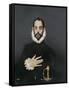 Gentleman with His Hand on His Chest, C.1580-El Greco-Framed Stretched Canvas
