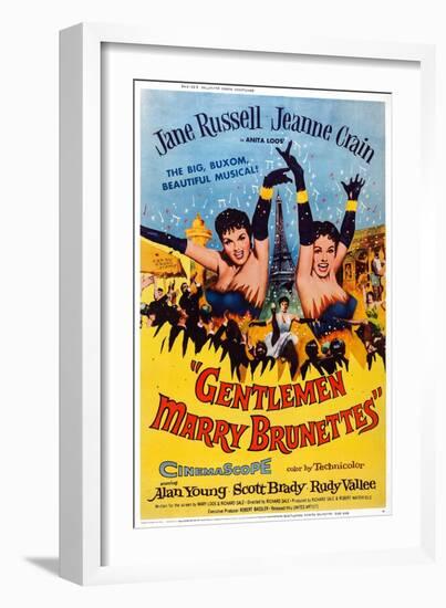 Gentlemen Marry Brunettes, Jane Russell, Jeanne Crain, 1955-null-Framed Art Print