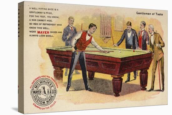 Gentlemen of Taste, Playing Pool-American School-Stretched Canvas