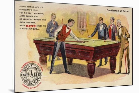 Gentlemen of Taste, Playing Pool-American School-Mounted Giclee Print
