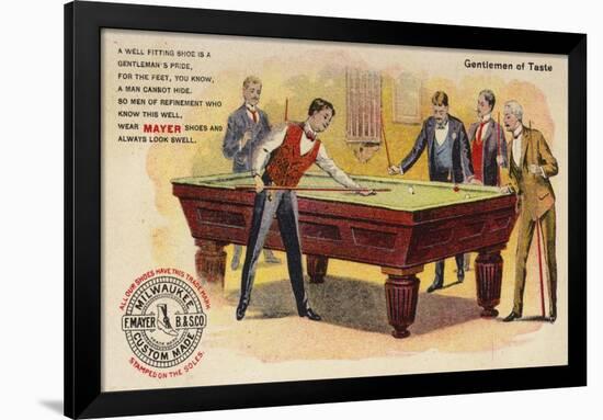 Gentlemen of Taste, Playing Pool-American School-Framed Giclee Print