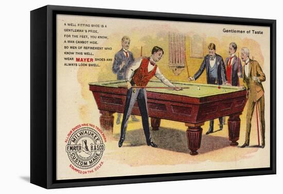 Gentlemen of Taste, Playing Pool-American School-Framed Stretched Canvas