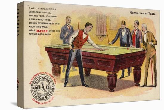Gentlemen of Taste, Playing Pool-American School-Stretched Canvas