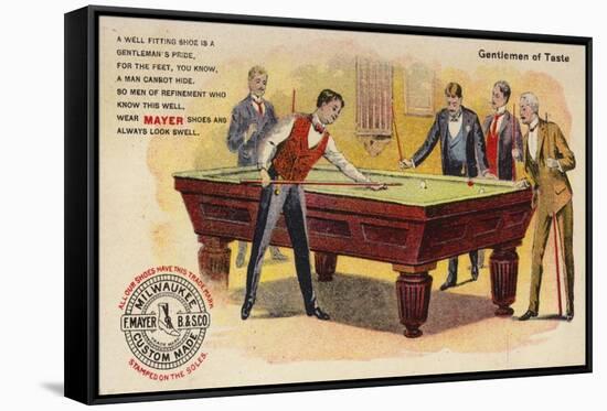 Gentlemen of Taste, Playing Pool-American School-Framed Stretched Canvas