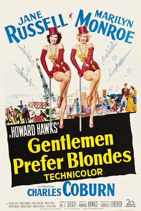 Gentlemen Prefer Blondes, 1953 Movie Poster print. 
 Available in a variety of sizes.