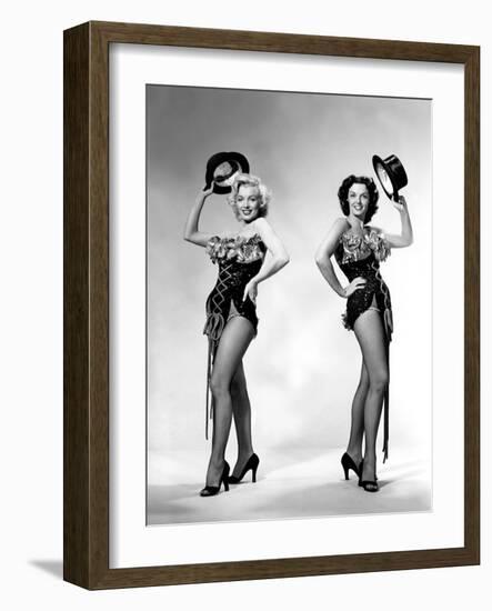 Gentlemen Prefer Blondes, Howard Hawks, Marilyn Monroe, Jane Russell, 1953-null-Framed Photo