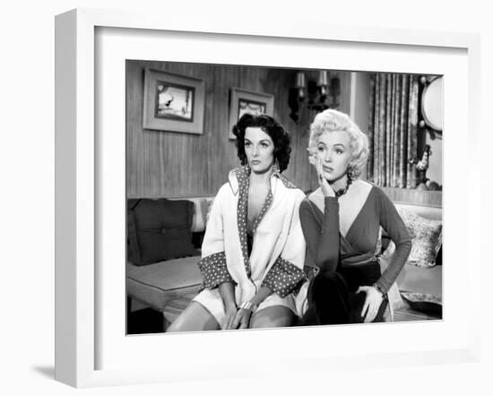 Gentlemen Prefer Blondes, Jane Russell, Marilyn Monroe, 1953-null-Framed Photo