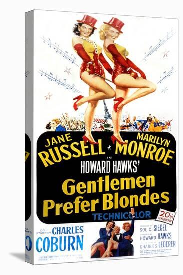 Gentlemen Prefer Blondes, Jane Russell, Marilyn Monroe, 1953-null-Stretched Canvas